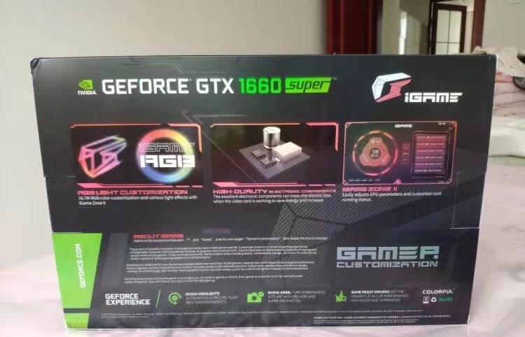 mineração Rig Placa de vídeo 1785MHZ IGaMe colorido GeForce GTX 1660 de 6G ETH super ultra